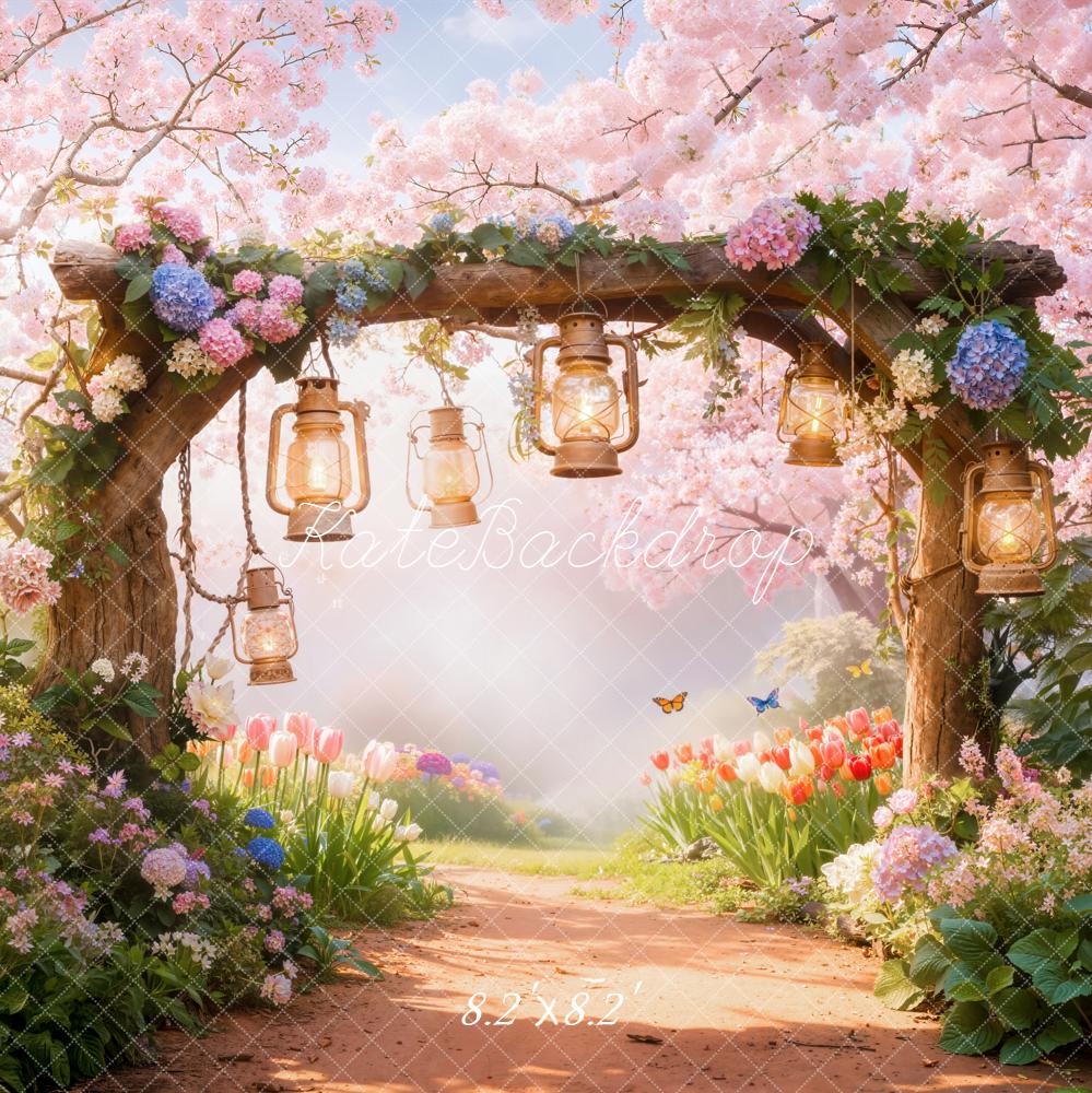 Kate Spring Garden Path Lanterns Backdrop Designed by Emetselch - Image 5