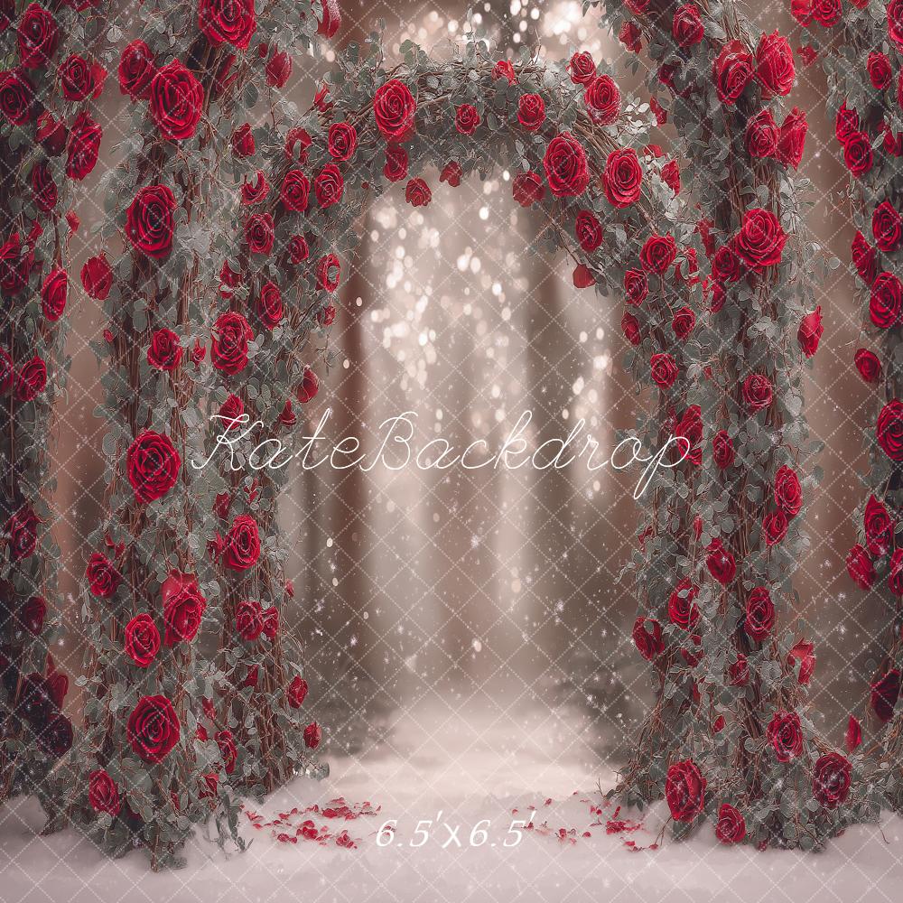 Kate Winter Red Roses Fine Art Backdrop Designed by Angela Marie Photography - Image 2