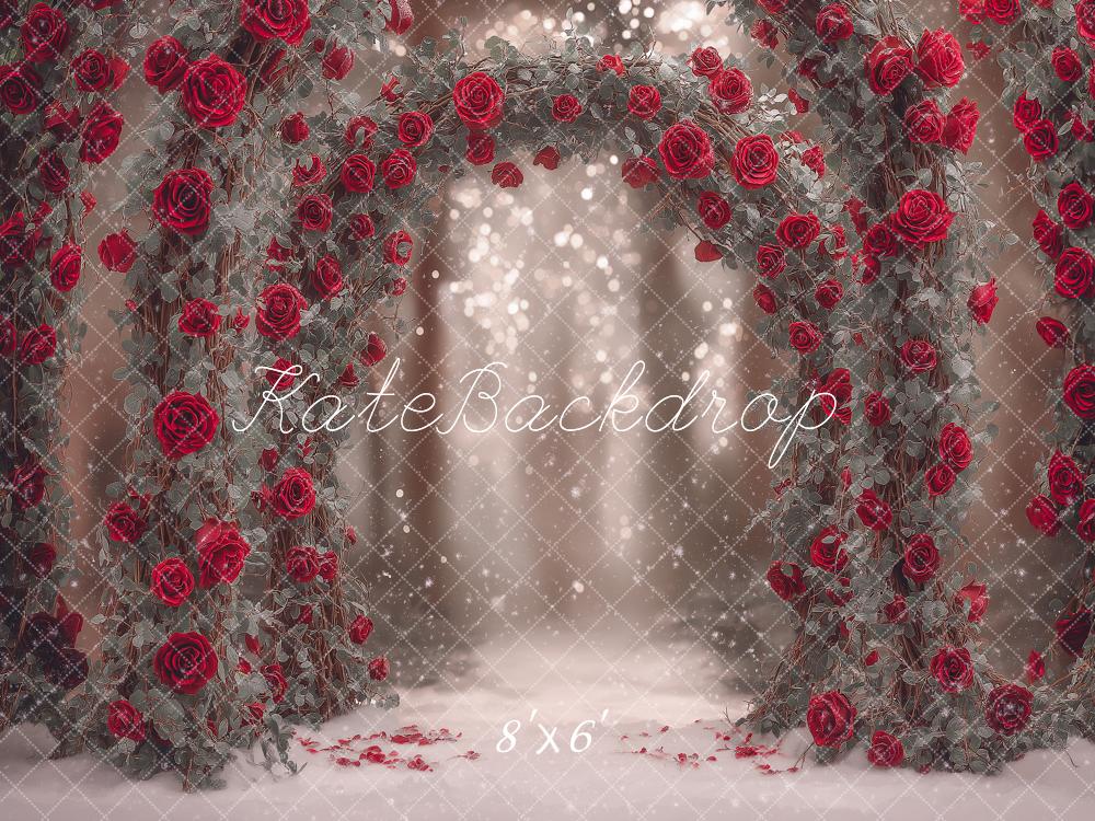 Kate Winter Red Roses Fine Art Backdrop Designed by Angela Marie Photography - Image 3