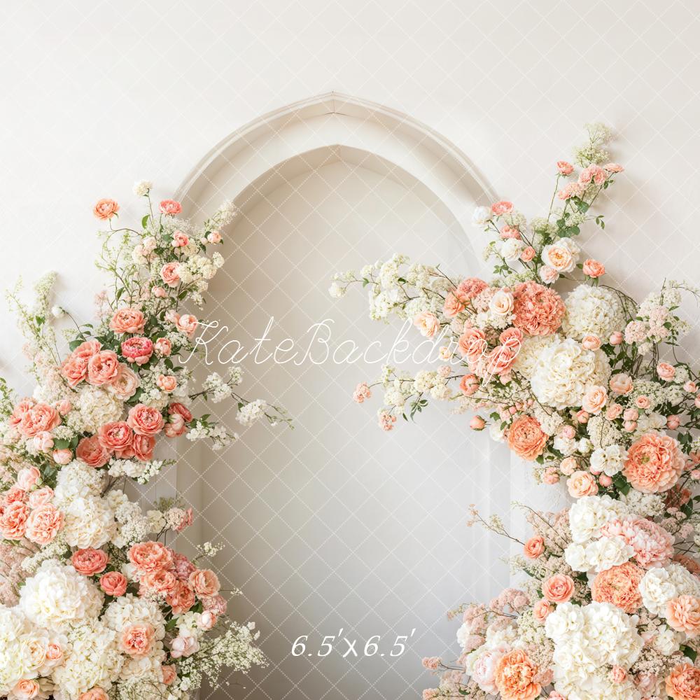 Kate Floral Arch White Blooms Arch Wall Backdrop Designed by Emetselch - Image 2