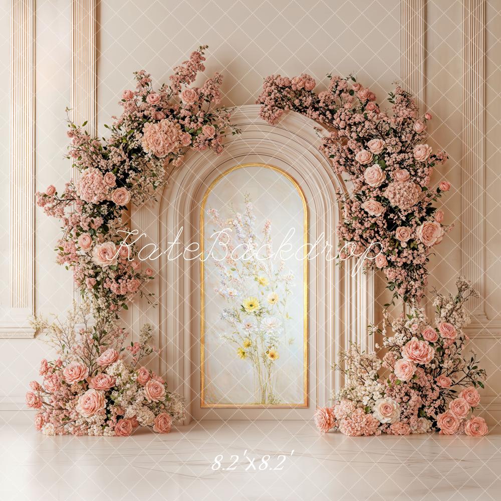 Kate Pink Floral Arch Wall Backdrop Designed by Chain Photography - Image 5