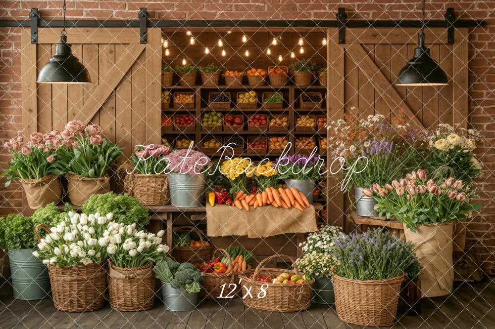 Kate Flower Market Fruit Vegetable Baskets Rustic Backdrop Designed by Emstselch - Image 11