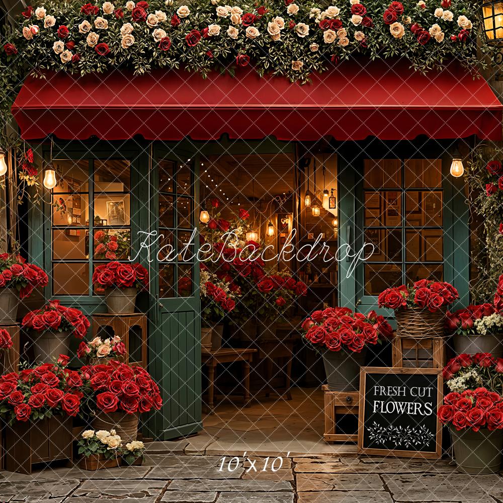 Kate Flower Shop Red Roses Door Backdrop Designed by Emetselch - Image 7