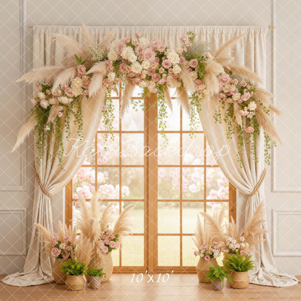 Kate Spring Window Curtains Pampas Backdrop Designed by Emetselch - Image 7