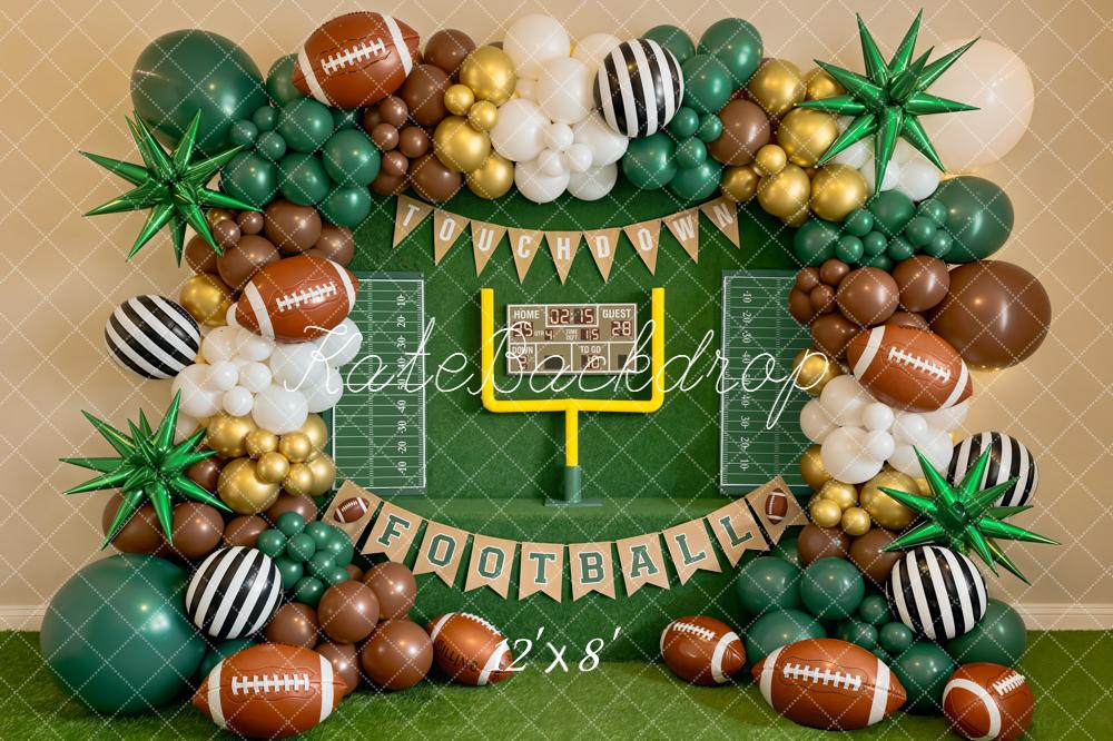 Kate Football Balloons Goalpost Green Backdrop Designed by Emetselch - Image 8