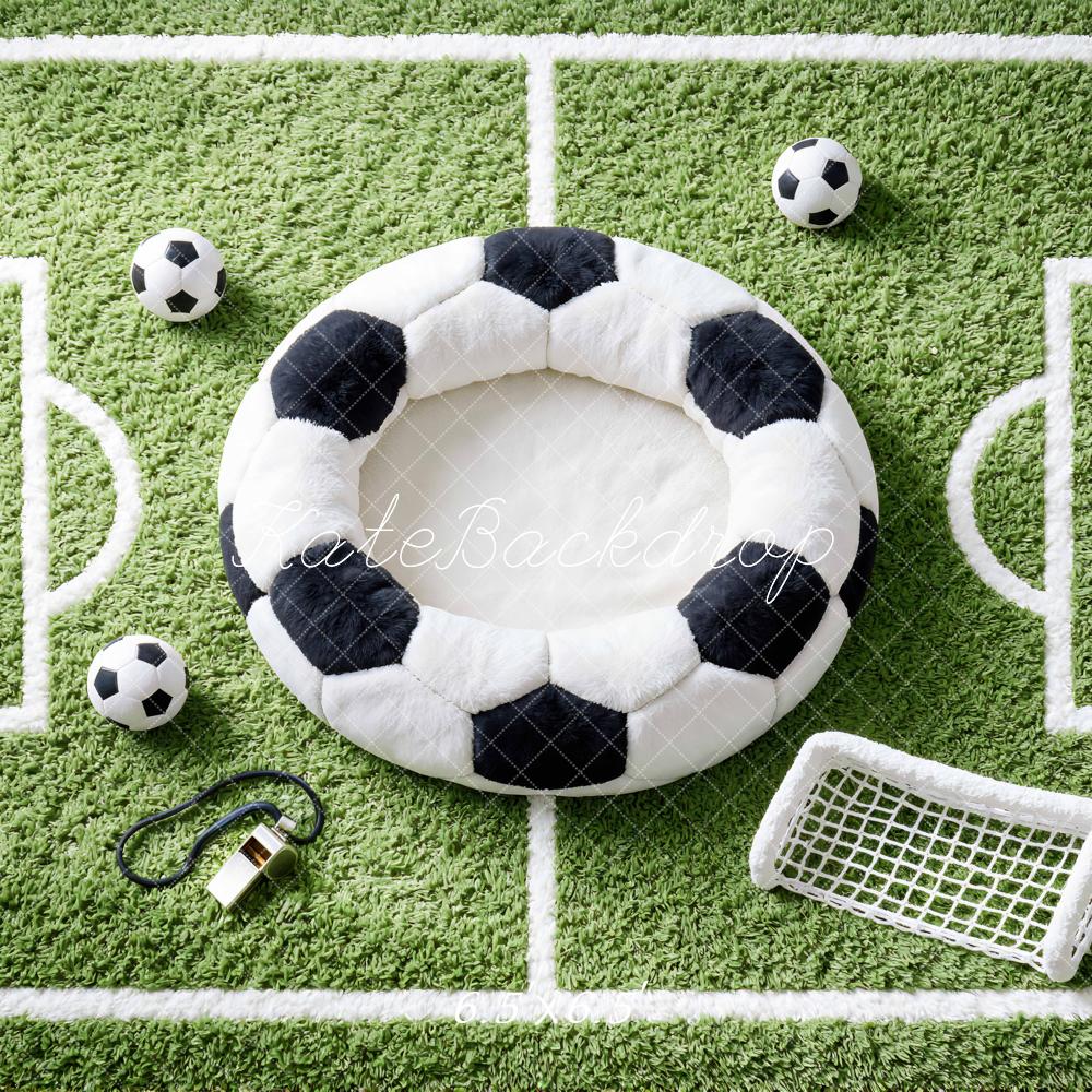 Kate Football Field Balls Goal Green Backdrop Designed by Mini MakeBelieve - Image 2