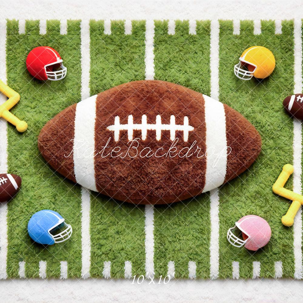 Kate Football Field Large Ball Helmets Goalposts Green Backdrop Designed by Mini MakeBelieve - Image 7