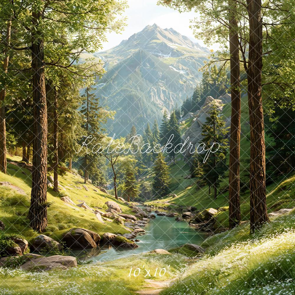 Kate Forest Mountain River Pathway Backdrop Designed by Emetselch - Image 7