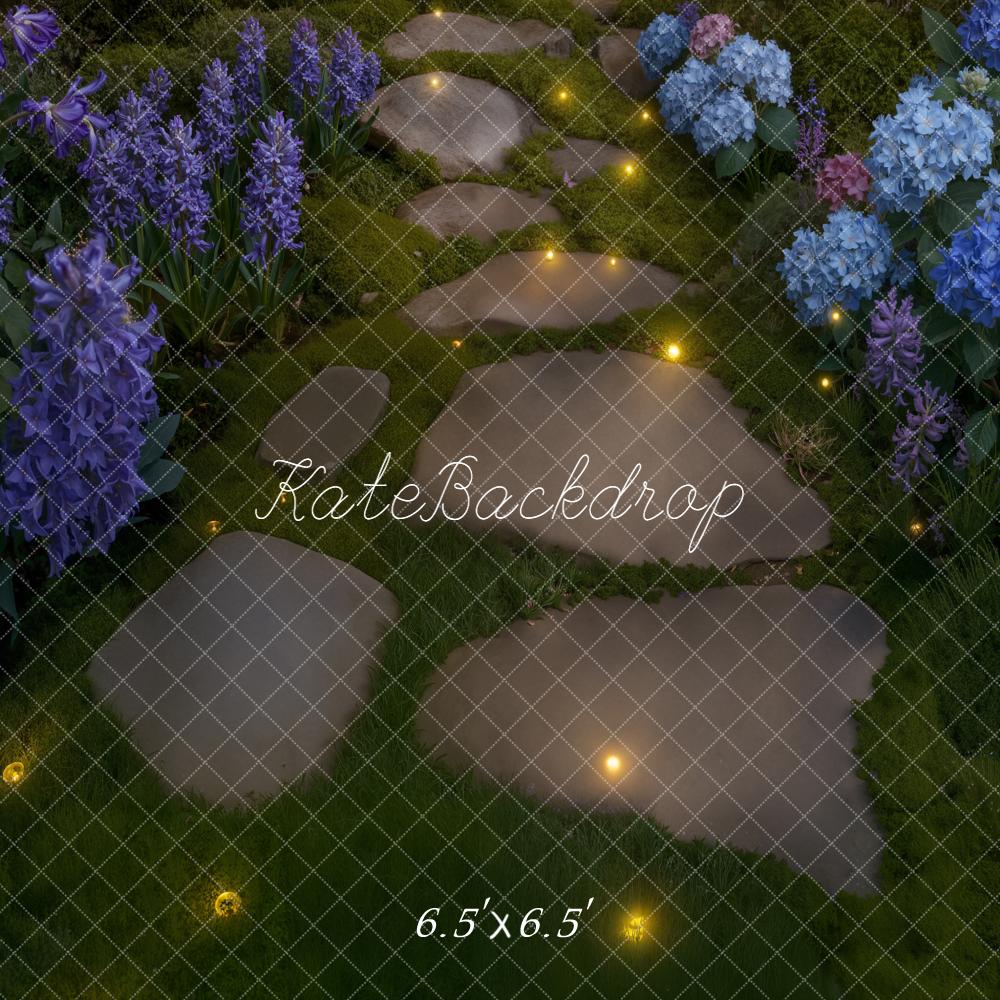 Kate Stone Pathway Floor Purple Blue Floral Backdrop Designed by Kate image - Image 2
