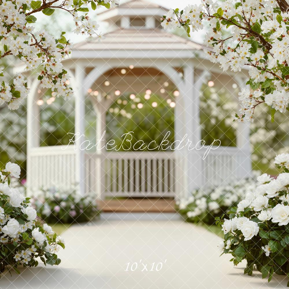 Kate Spring Gazebo White Flowers Trees Backdrop Designed by Emstselch - Image 7