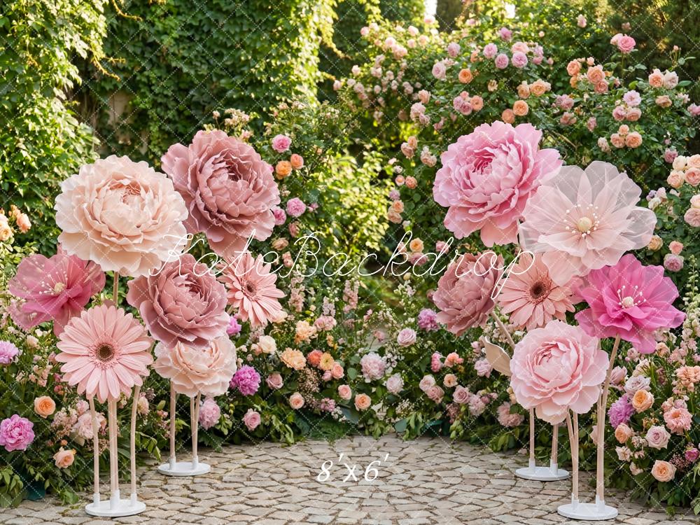 Kate Giant Paper Flowers Garden Fleece Backdrop Designed by Patty Robert