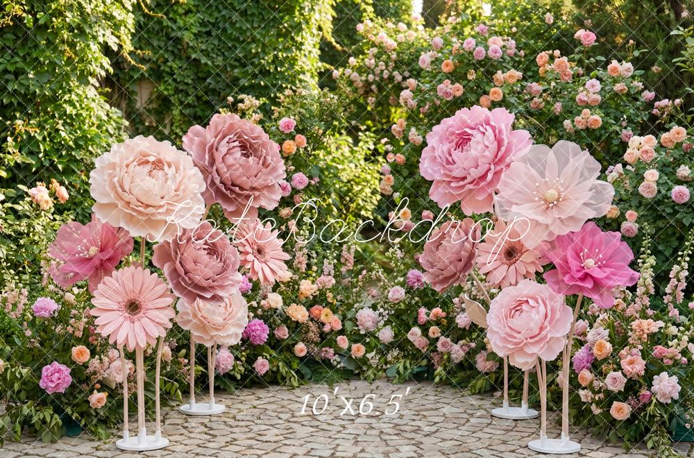 Kate Giant Paper Flowers Garden Fleece Backdrop Designed by Patty Robert - Image 2