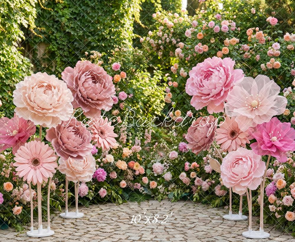 Kate Giant Paper Flowers Garden Fleece Backdrop Designed by Patty Robert - Image 3