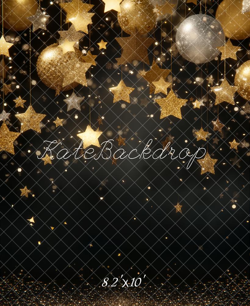 Kate Gold Stars Baubles Glitter Backdrop Designed by Emstselch - Image 6