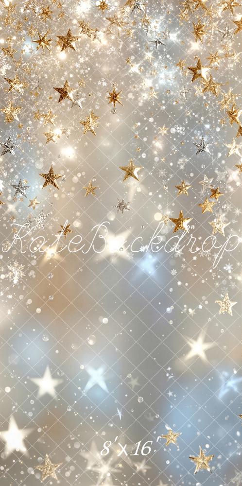 Kate Gold Stars Snowflakes Bokeh Backdrop Designed by Emetselch - Image 10
