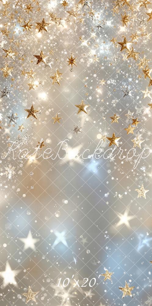 Kate Gold Stars Snowflakes Bokeh Backdrop Designed by Emetselch - Image 8