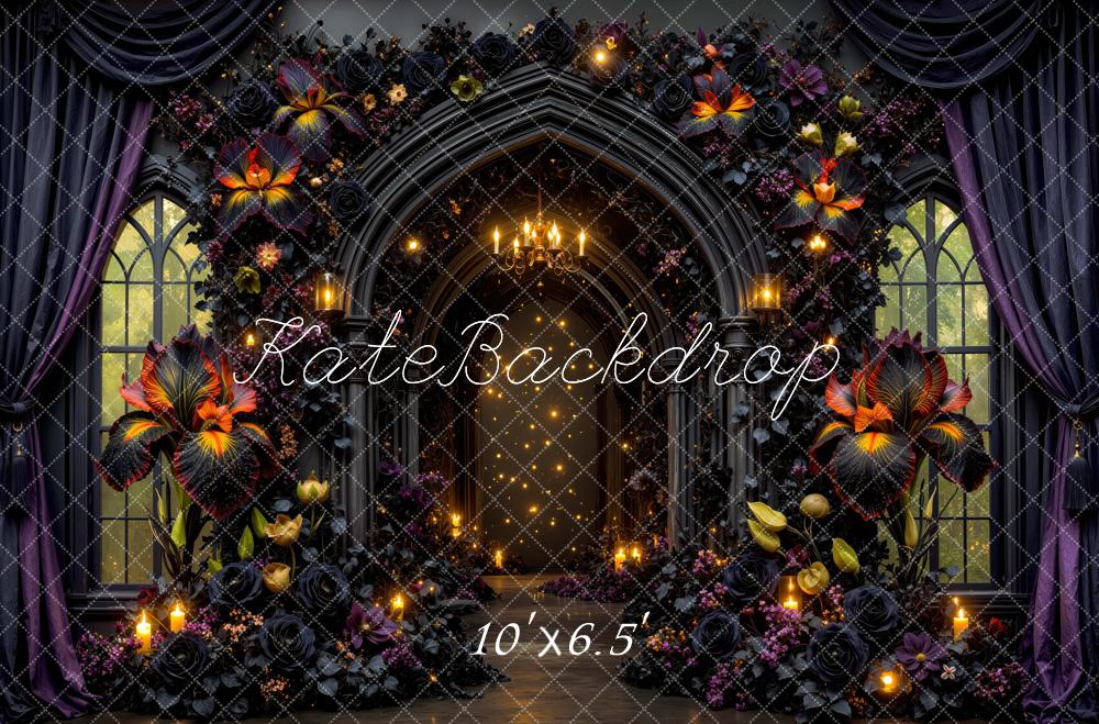 Kate Gothic Floral Candlelight Backdrop Designed by Mini MakeBelieve - Image 4