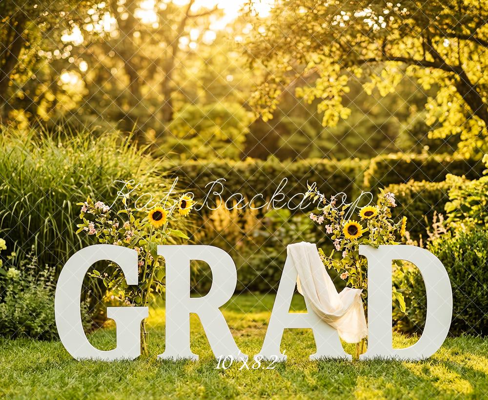 Kate Graduation Letters Sunflowers Garden Fleece Backdrop Designed by Patty Robert - Image 3