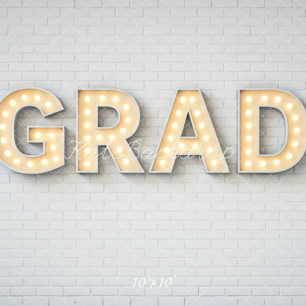 Kate Graduation Marquee Letters White Brick Backdrop Designed by Mini MakeBelieve - Image 7