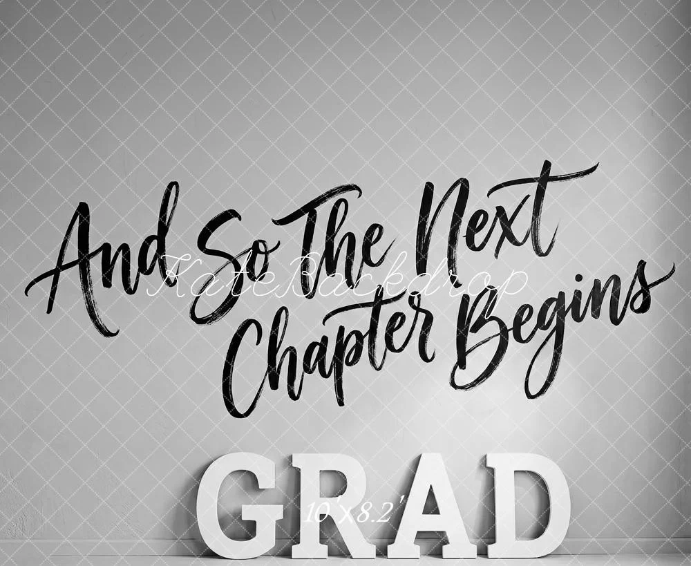 Kate Graduation Script Grad Letters Monochrome Fleece Backdrop Designed by Patty Robert - Image 3