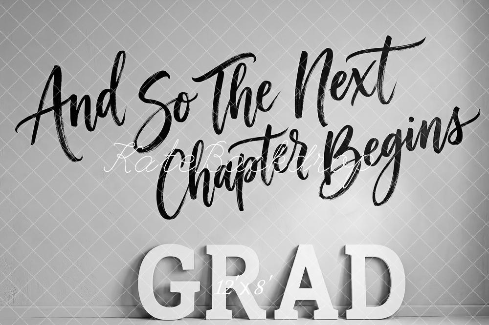 Kate Graduation Script Grad Letters Monochrome Fleece Backdrop Designed by Patty Robert - Image 4