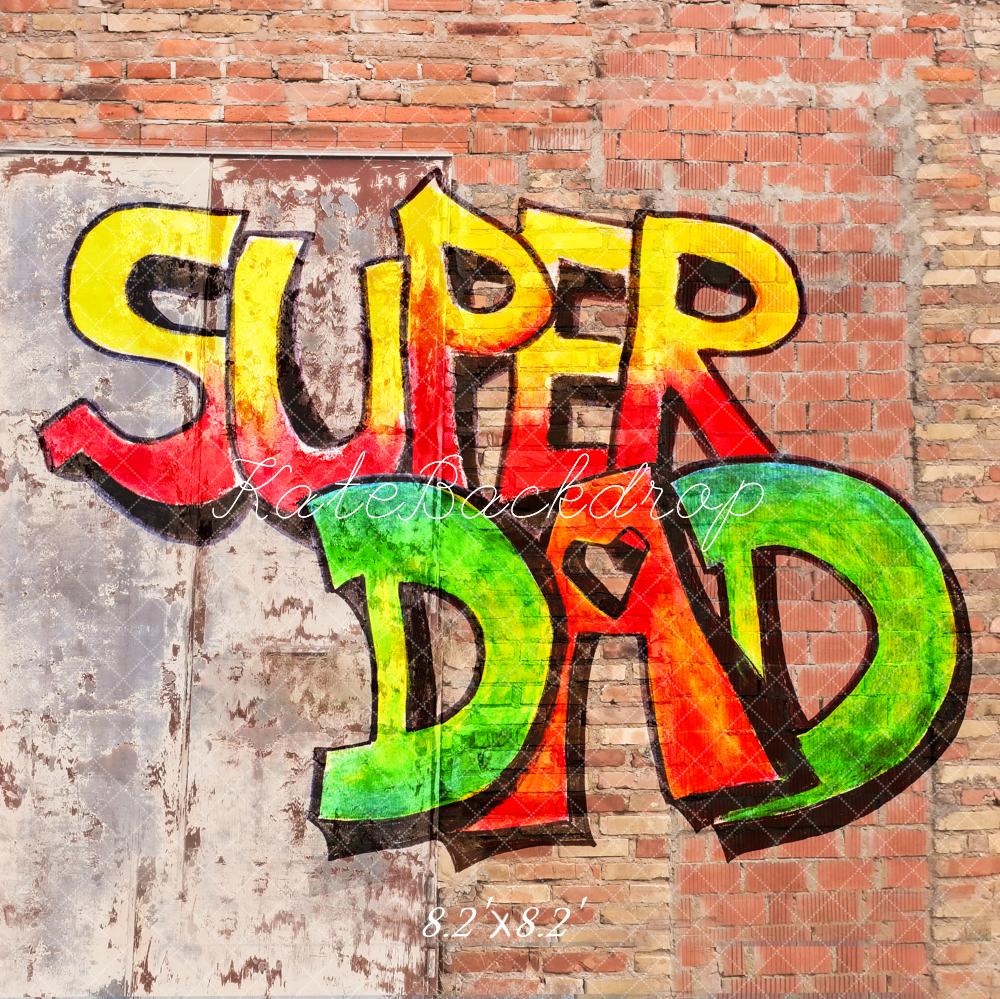 Kate Graffiti Super Dad Brick Wall Backdrop Designed by Fantasyphotoart - Image 5
