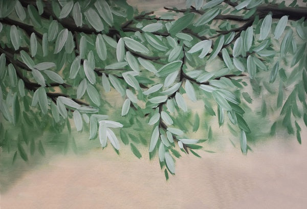 Kate Green Leaves Painted Summer Backdrop for Photography