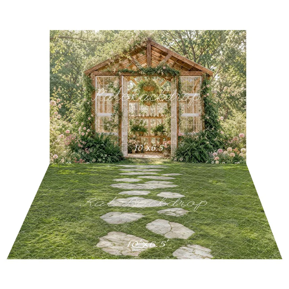 Kate Greenhouse Rustic Backdrop+Stone Pathway Grass Field Backdrop - Image 3