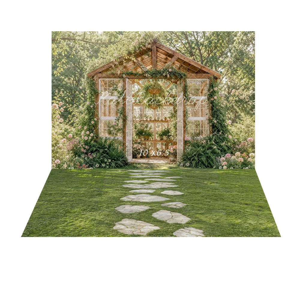 Kate Greenhouse Rustic Backdrop+Stone Pathway Grass Field Backdrop - Image 4