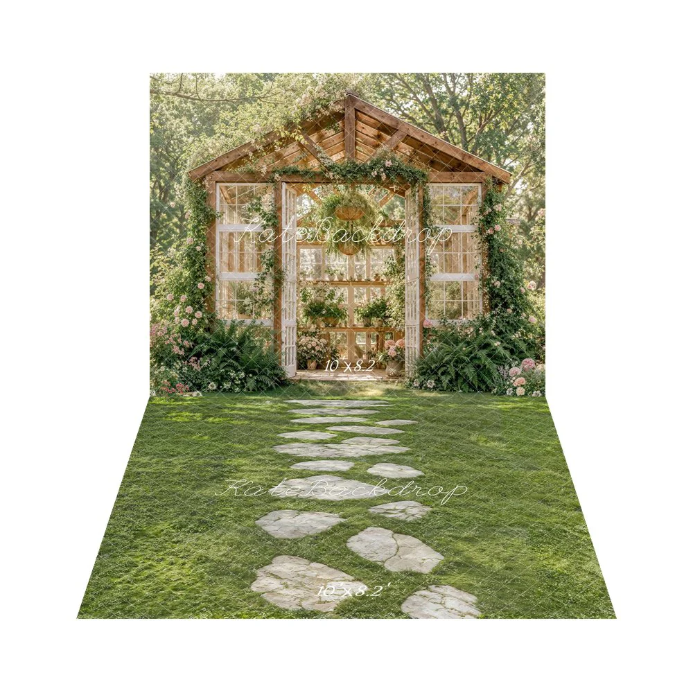 Kate Greenhouse Rustic Backdrop+Stone Pathway Grass Field Backdrop - Image 5