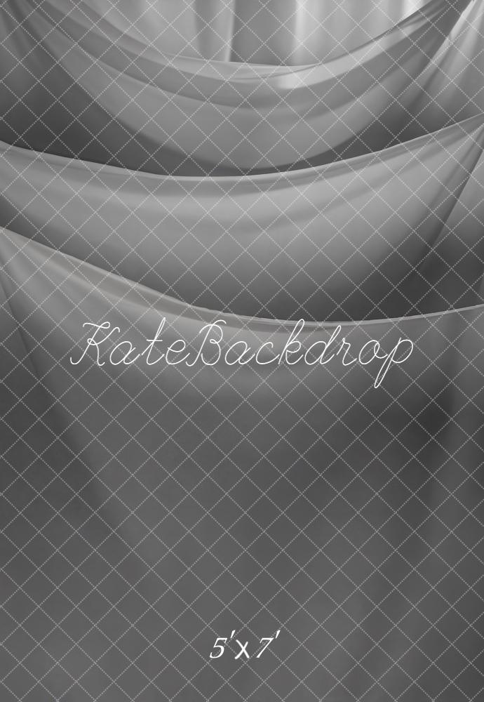 Kate Grey Draped Curtains Backdrop Designed by Emetselch - Image 2