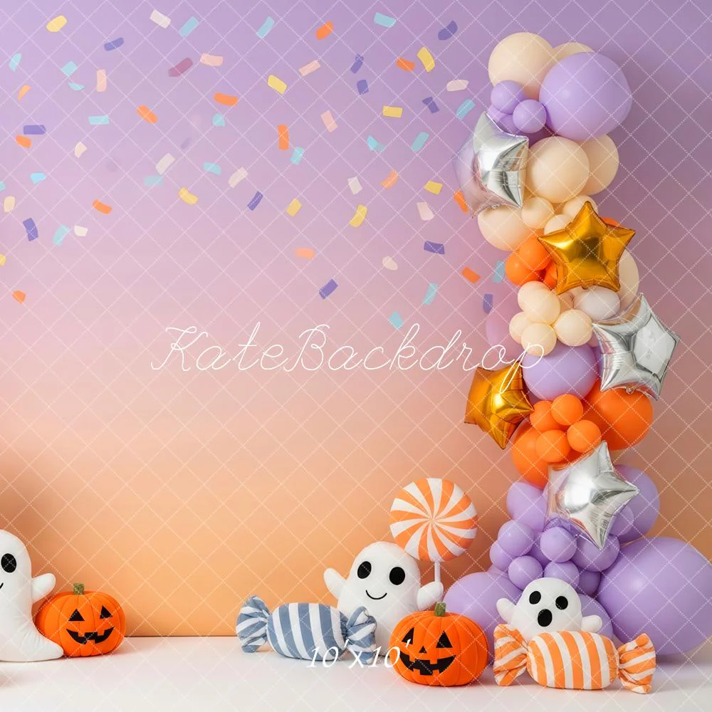 Kate Halloween Balloons Pumpkins Ghosts Backdrop Designed by Patty Robert - Image 7