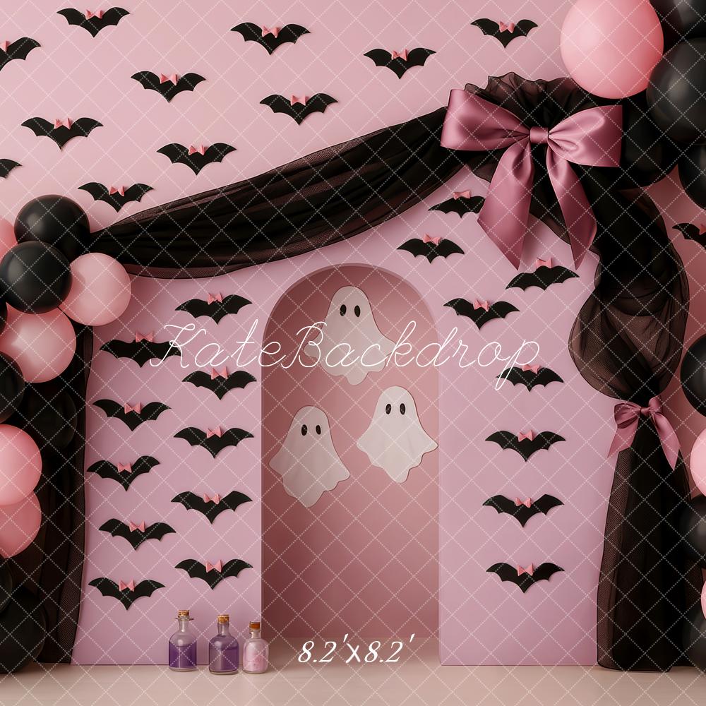 Kate Halloween Bats Ghosts Balloons Pink Backdrop Designed by Patty Robert - Image 5