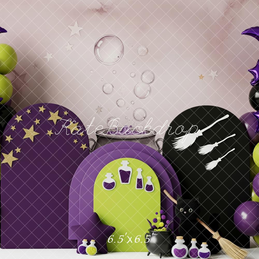 Kate Halloween Broomsticks Potions Balloons Purple Backdrop Designed by Patty Robert - Image 2