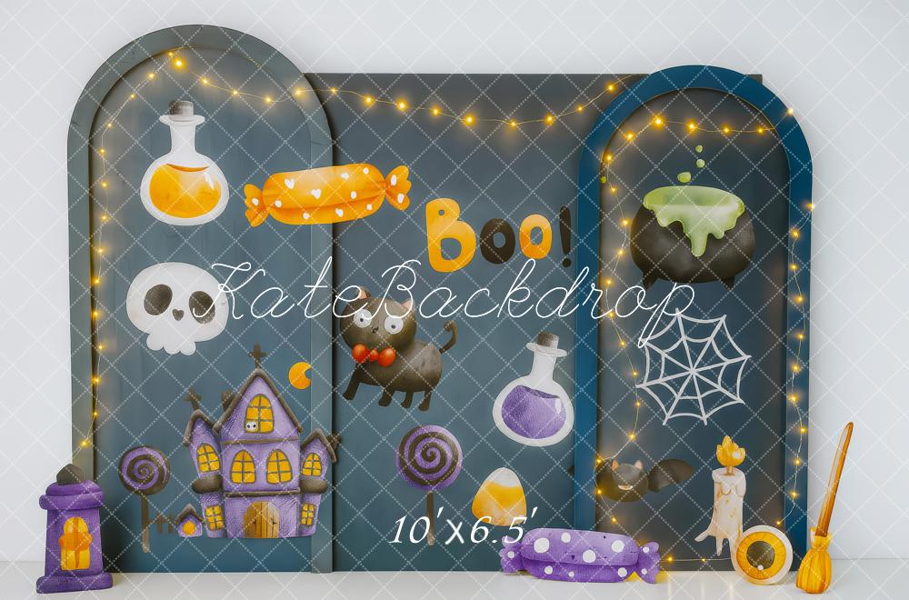 Kate Halloween Candy Cat Cauldron Backdrop Designed by Patty Robert - Image 4