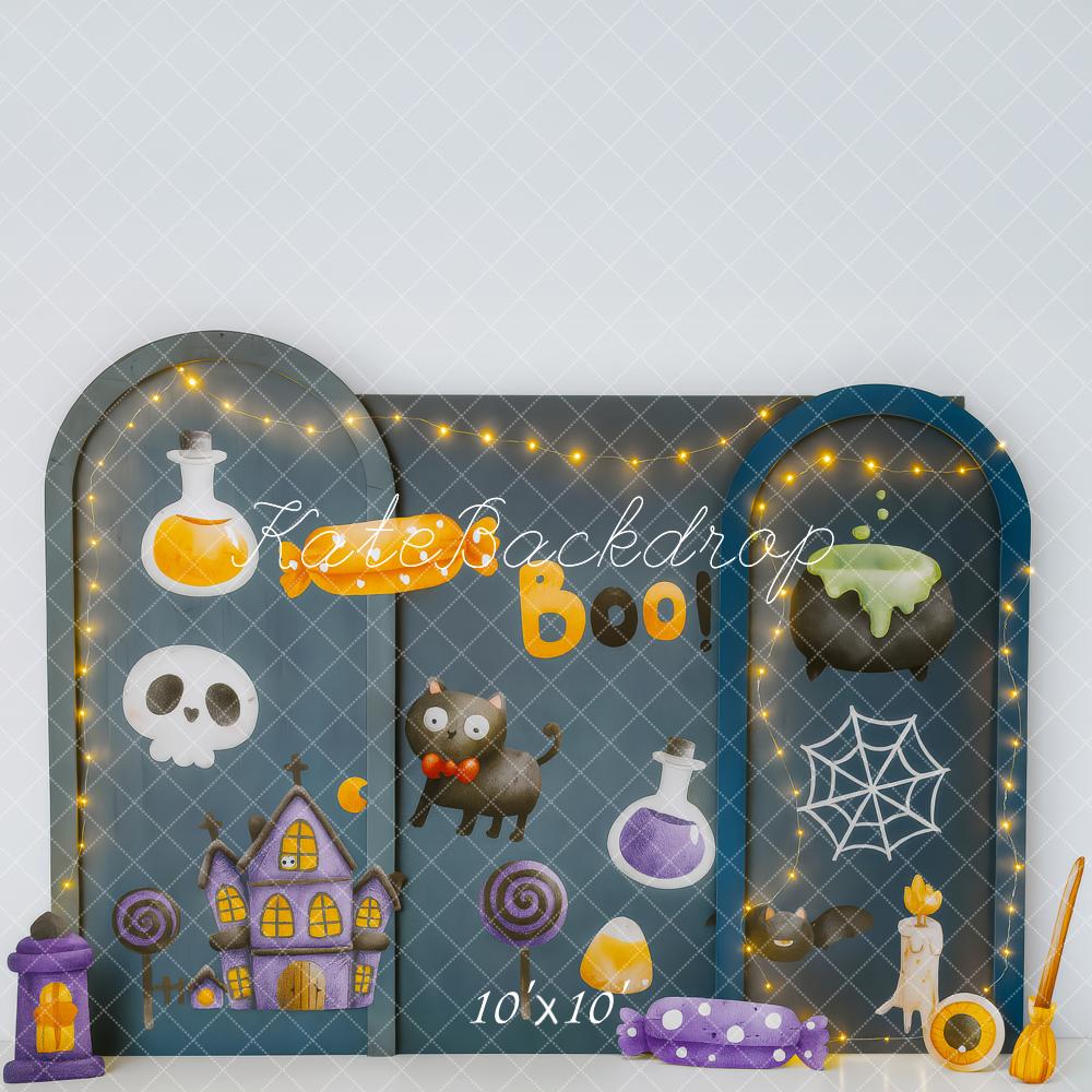 Kate Halloween Candy Cat Cauldron Backdrop Designed by Patty Robert - Image 7