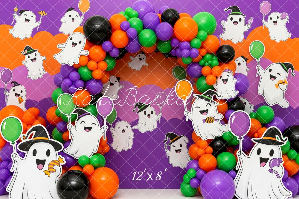 Kate Halloween Ghosts Balloons Cartoon Backdrop Designed by Patty Robert - Image 8