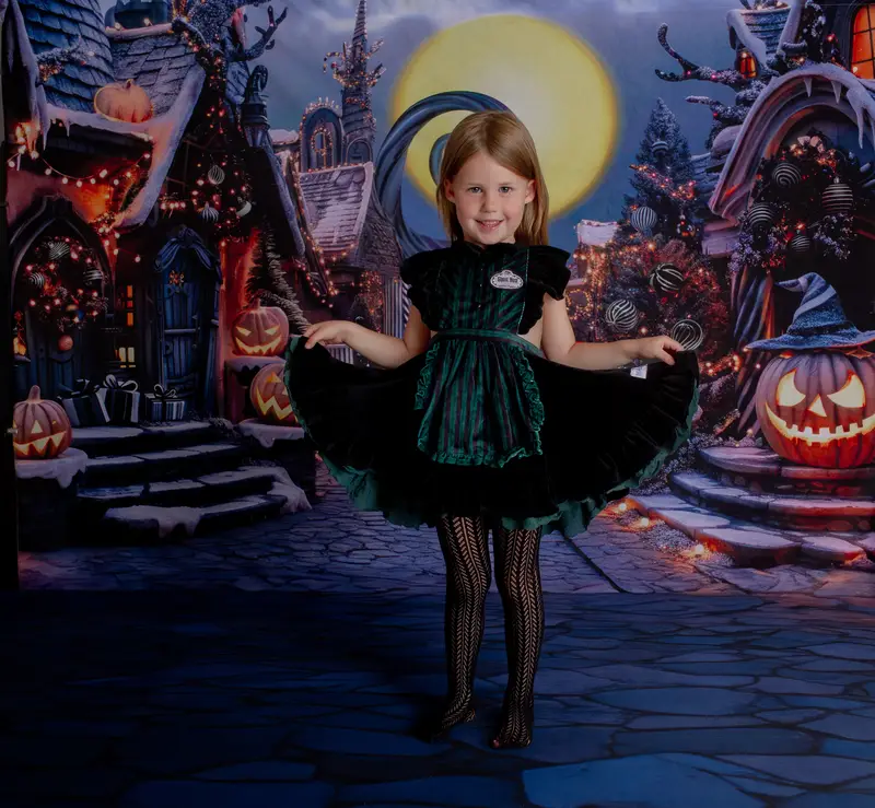Kate Halloween Pumpkin Dark Town Street+Dark Blue Cobblestone Rubber Floor Mat