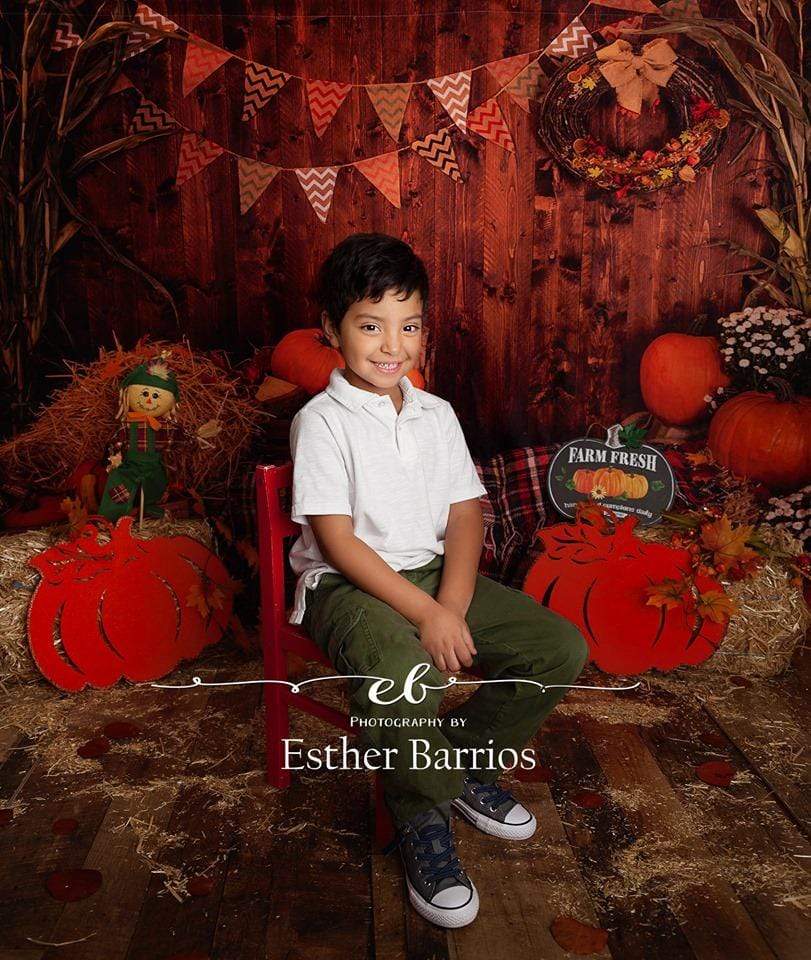 Kate Halloween Pumpkin Haystack Autumn Backdrop for Photograpy