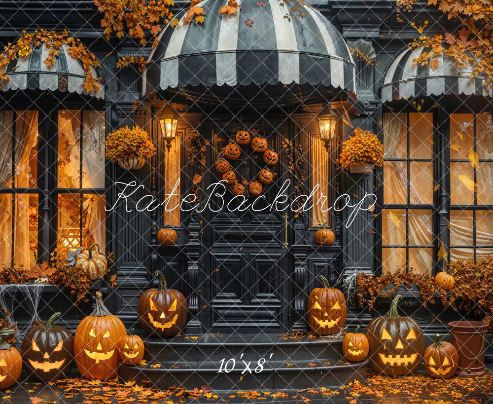 Kate Halloween Pumpkins Doorway Fleece Backdrop Designed by Emetselch - Image 4