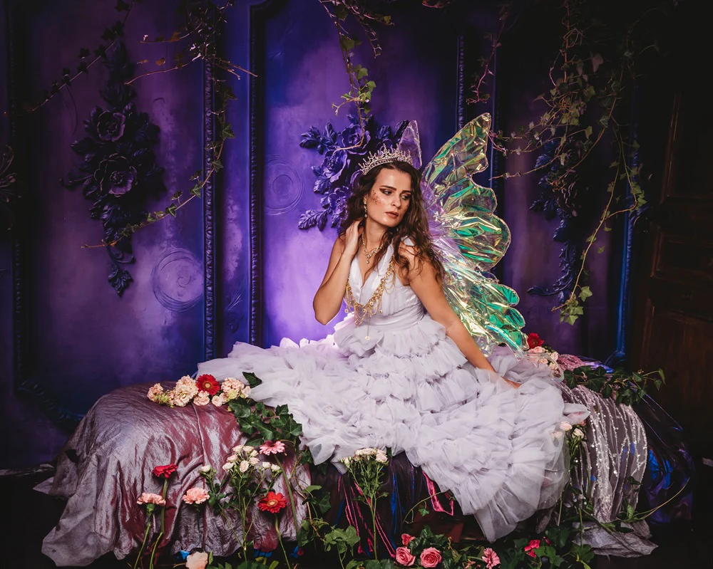 Kate Purple Retro Wall Backdrop Designed by Chain Photography