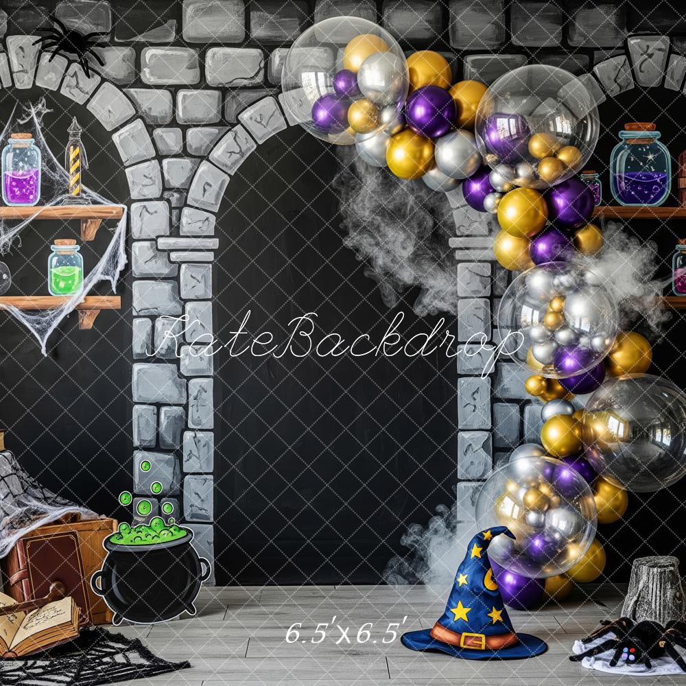 Kate Halloween Stone Arch Potions Wizard Hat Backdrop Designed by Patty Robert - Image 2