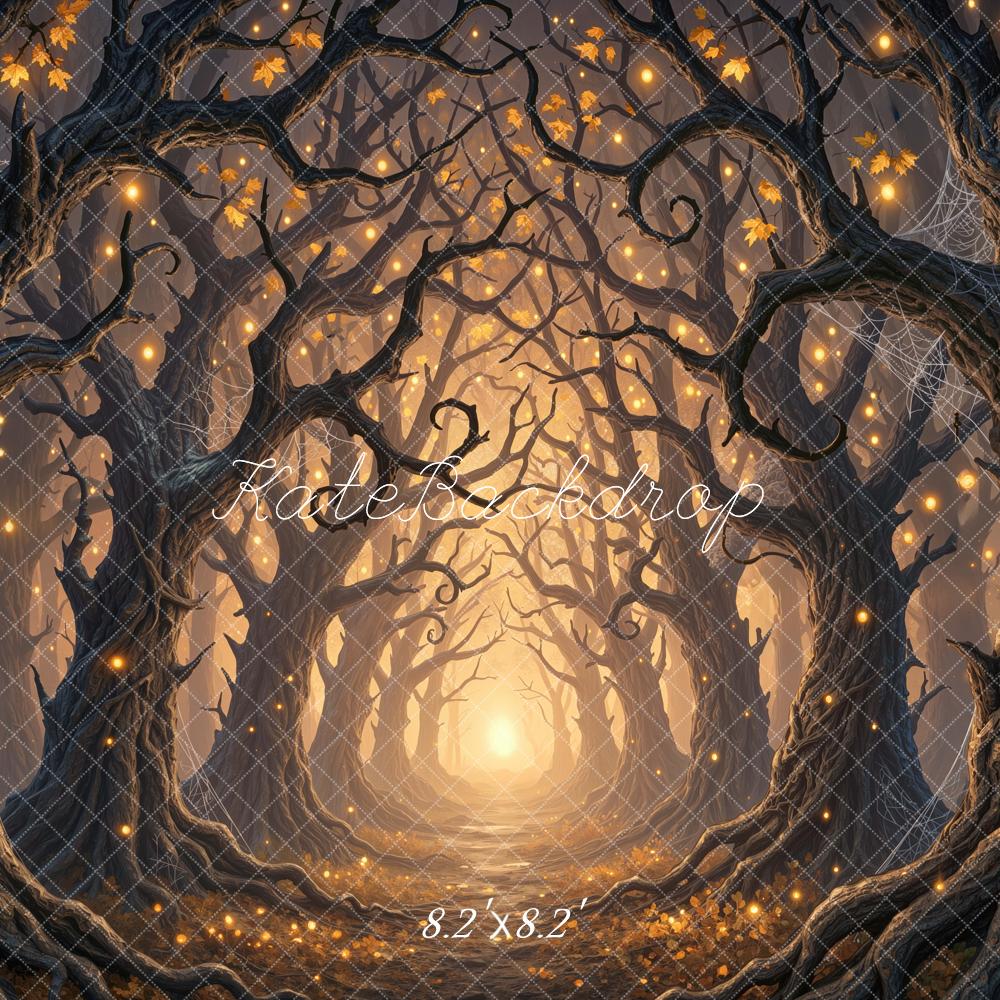 Kate Halloween Twisted Trees Cobwebs Lights Backdrop Designed by Mini MakeBelieve - Image 5