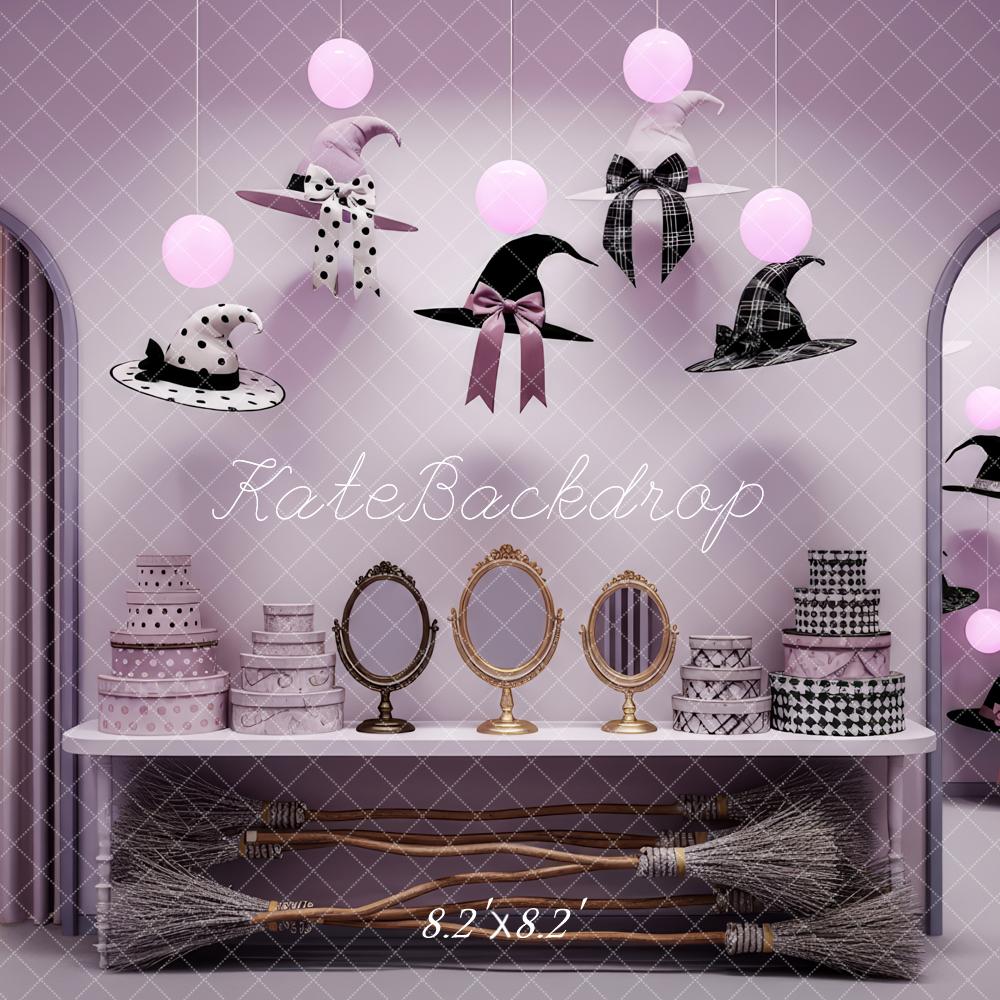 Kate Halloween Witch Hats Brooms Mirrors Backdrop Designed by Patty Robert - Image 5