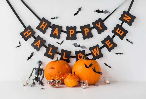Kate Happy Halloween with Pumpkins Backdrop for Photography