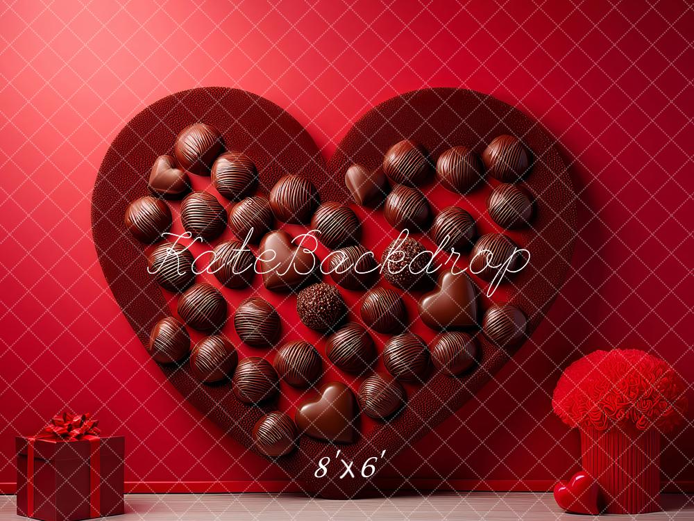 Kate Heart Chocolate Box Red Wall Fleece Backdrop Designed by Megan Leigh Photography