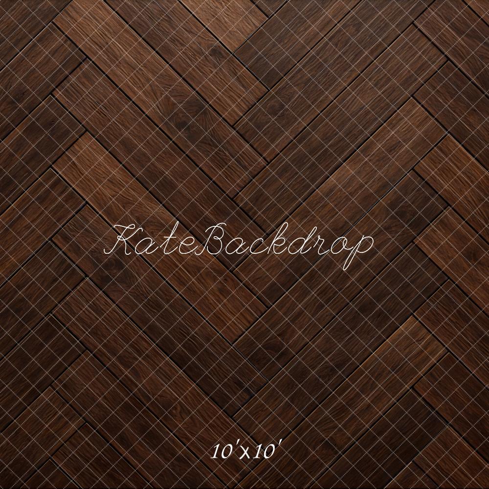 Kate Herringbone Wood Texture Brown Floor Backdrop Designed by Mini MakeBelieve - Image 7