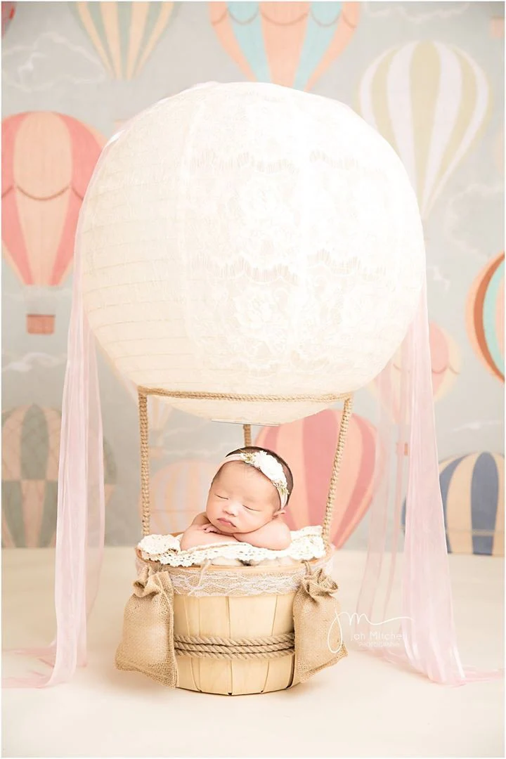 Kate Hot Air Balloon Pattern Background for Newborn Children Photography