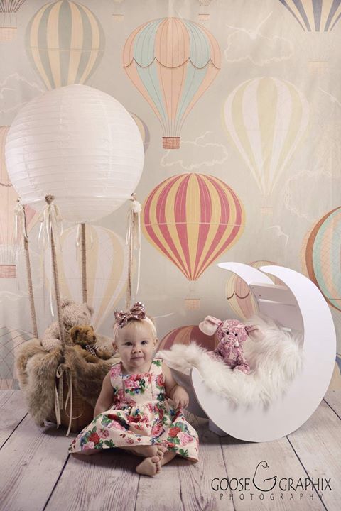Kate Hot Air Balloon Pattern Background for Newborn Children Photography - Image 2