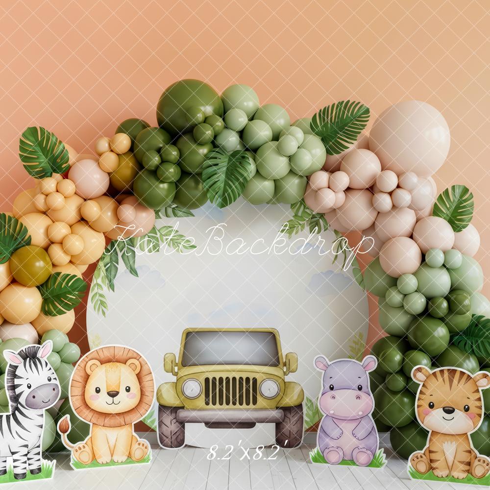 Kate Jungle Balloon Arch Safari Animals Car Backdrop Designed by Patty Robert - Image 5